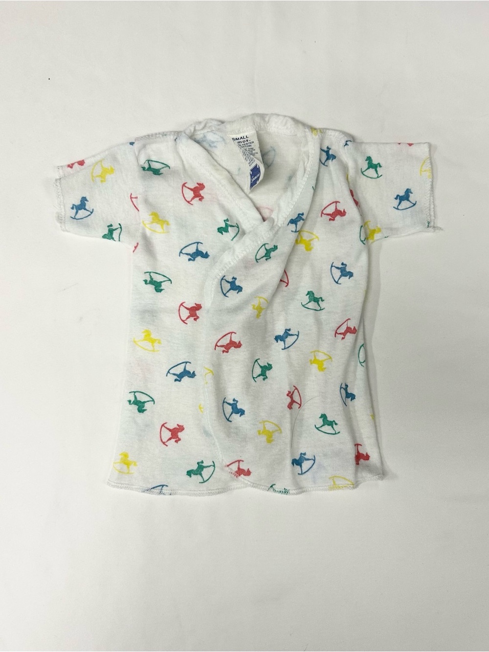 VTG 1980s Spencer’s Snap Button Rocking Horse Baby Shirt Small 6 Months USA
